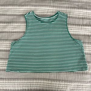 Universal Thread Green & White Crop Top Tank XL